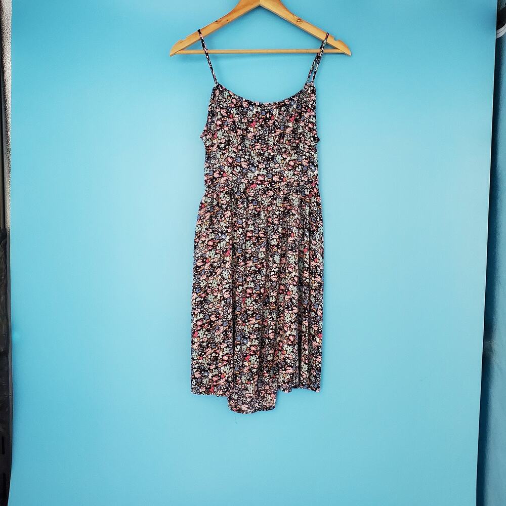 CI Sono Dress Size Large Floral Spaghetti Strap Open Back